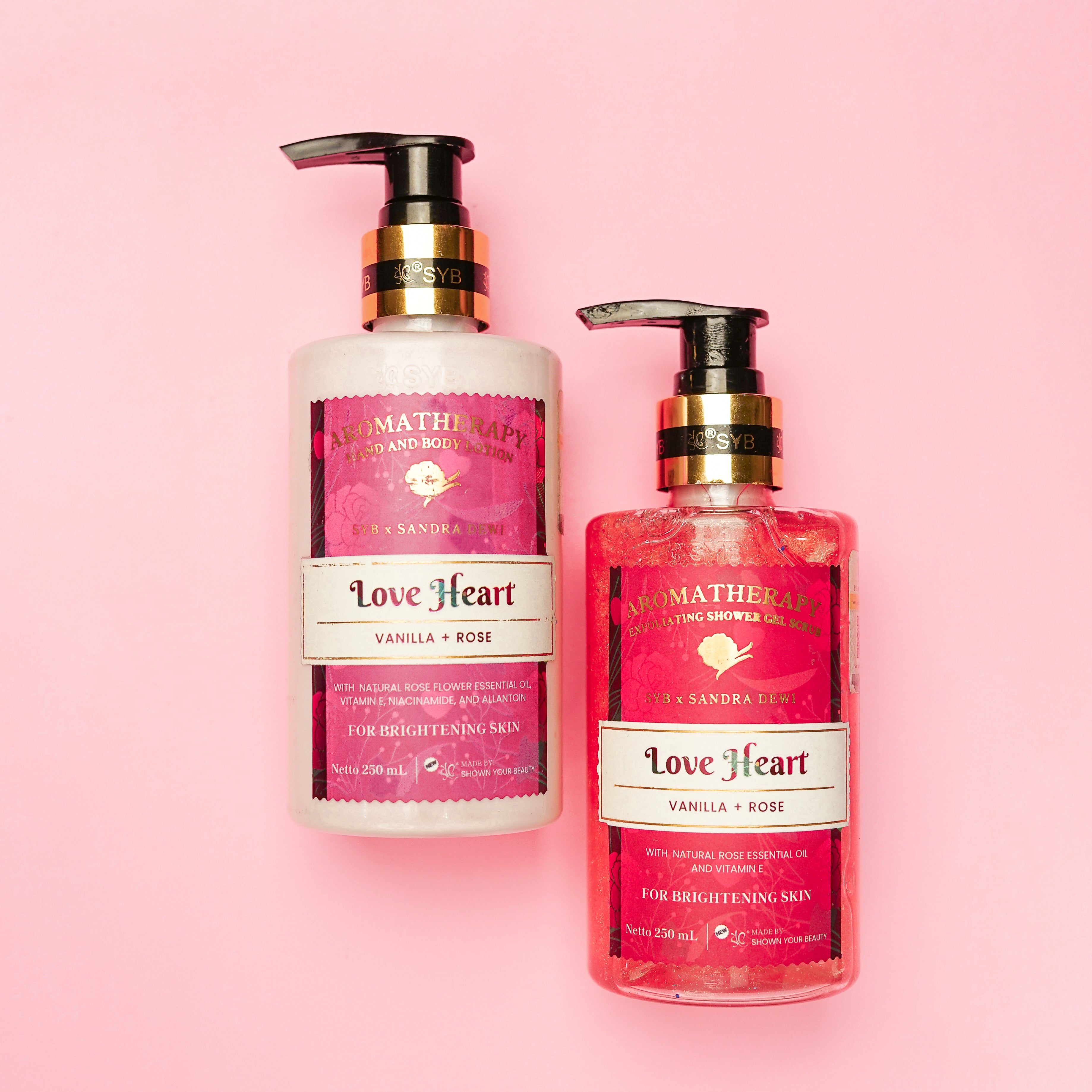 PAKET BUNDLE SYB AROMATHERAPY LOVE HEART (1x LOTION & 1x SHOWER GEL) - SYBofficial