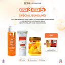 SYB Paket Spesial BUY 3 GET 5 - [AHA Skinboost Body Toner + Whitening Cream Lipatan + Mecca 2in1 DNA Salmon]  Get 2pcs Mask Peel Off Random