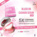 SYB Blush On Cushion Serum - Krim Pemerah Pipi Alami Dengan 5X Ceramide Complex Serum +Allantoin, Niacinamide & Vitamin E - NEW SYB BLUSH  ON CUSHION  SERUM (PINK)