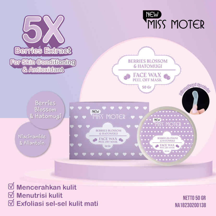 NEW MISS MOTER Berries Blossom and Hatomugi Face Wax (FACE MASK)