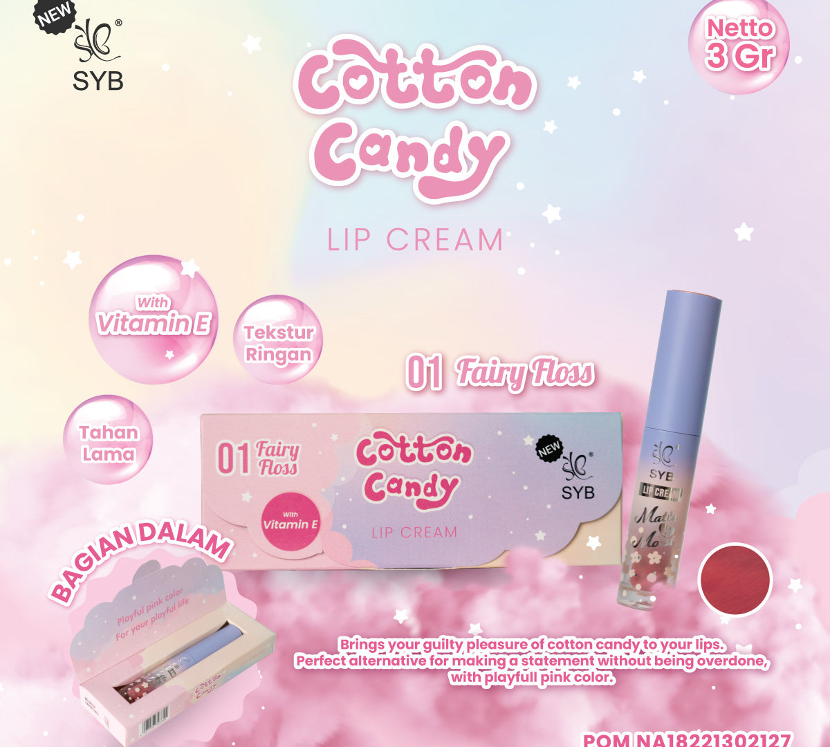 NEW SYB LIP CREAM COTTON CANDY