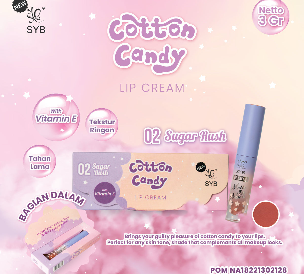 NEW SYB LIP CREAM COTTON CANDY