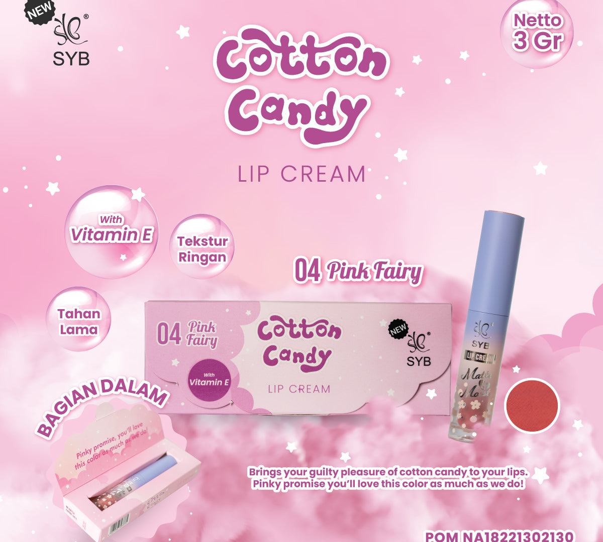 NEW SYB LIP CREAM COTTON CANDY