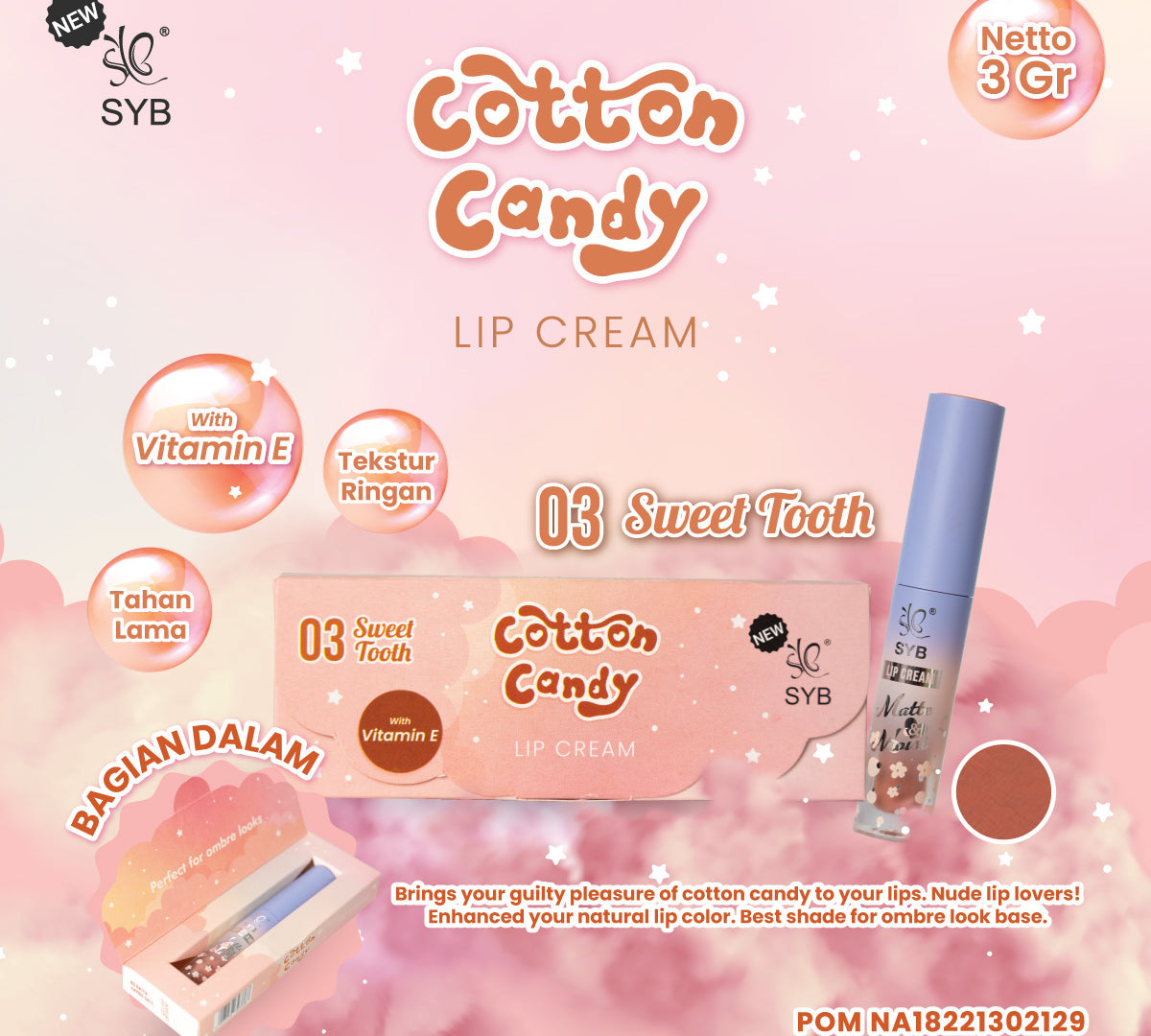 NEW SYB LIP CREAM COTTON CANDY