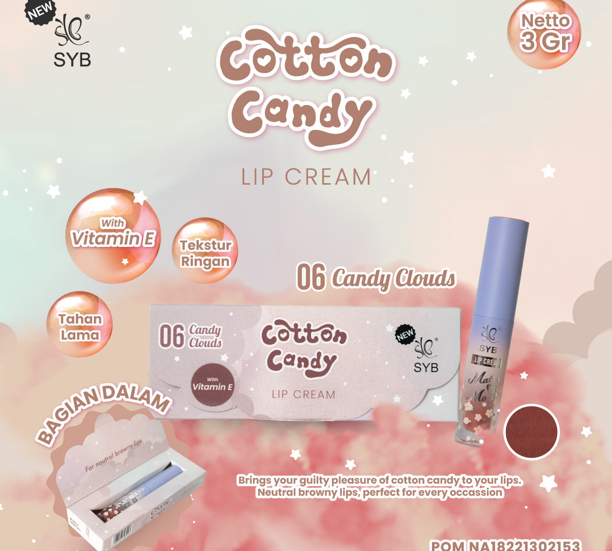 NEW SYB LIP CREAM COTTON CANDY