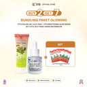 SYB PAKET BUNDLING GLOWING (PEELING GEL ALOE VERA + BRIGHTENING GLOW SERUM + 5 JELLY MASK WATERMELON)