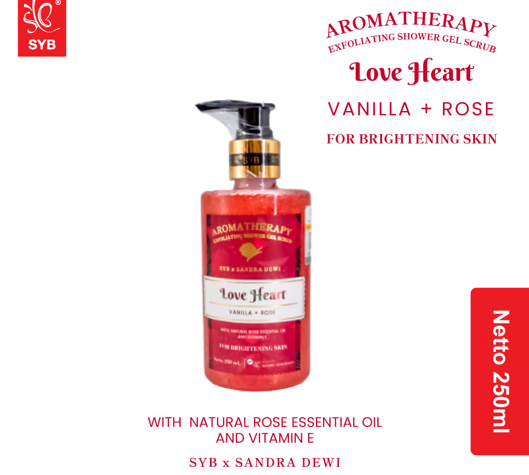SYB x Sandra Dewi Aromatherapy Exfoliating Shower Gel Scrub Love Heart - SYBofficial