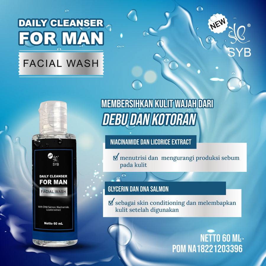 NEW SYB DAILY FACIAL CLEANSER FOR MAN - BIRU