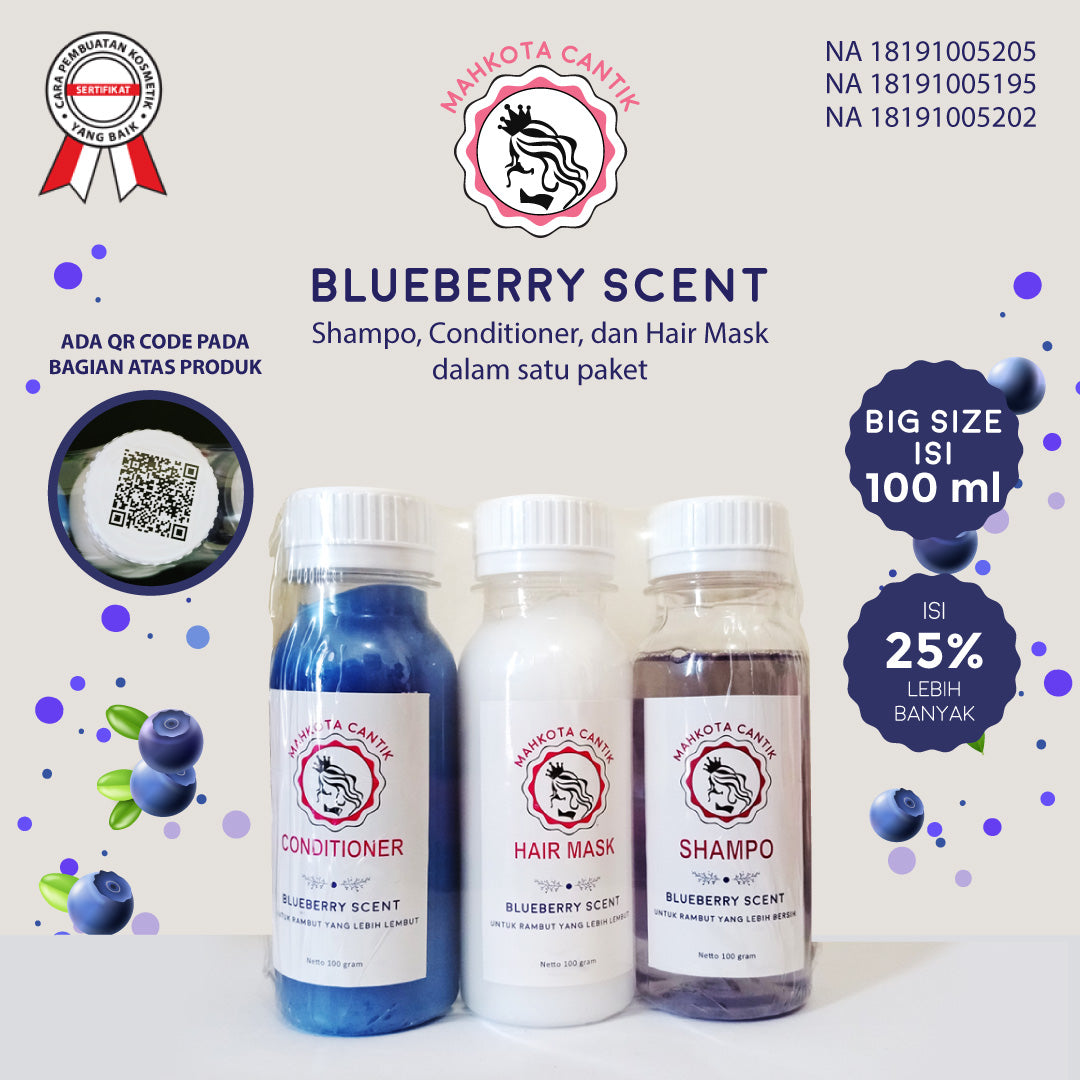 SHAMPOO MAHKOTA CANTIK 3 IN 1 BLUEBERRY - SYBofficial