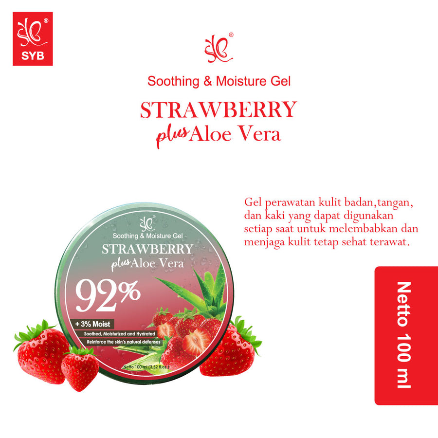 SYB SOOTHING & MOISTURE GEL ALOEVERA PLUS STRAWBERRY - SYBofficial