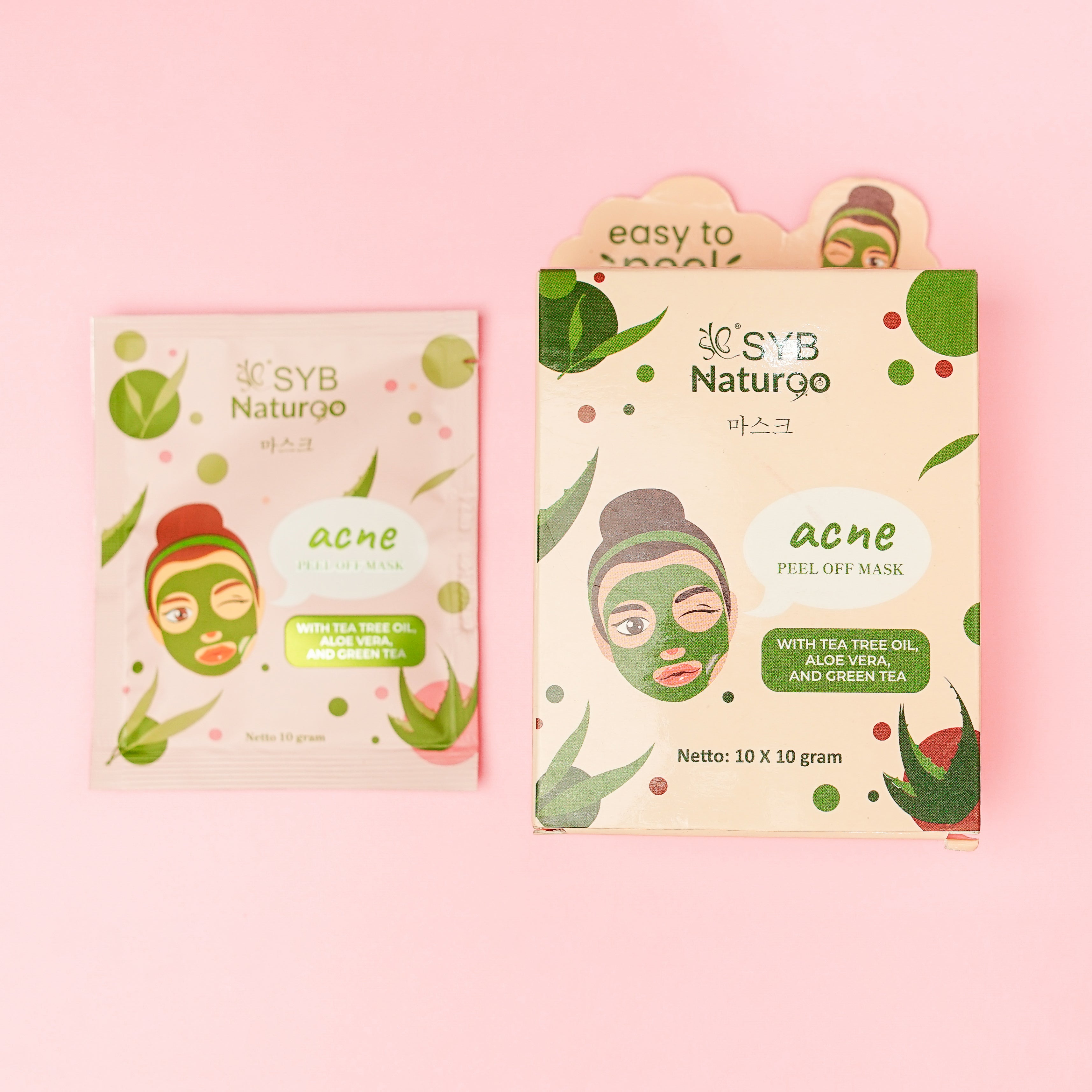 SYB NATUR 90 ACNE PEEL OFF MASK WITH TEA TREE OIL, ALOE VERA, AND GREEN TEA - SYBofficial