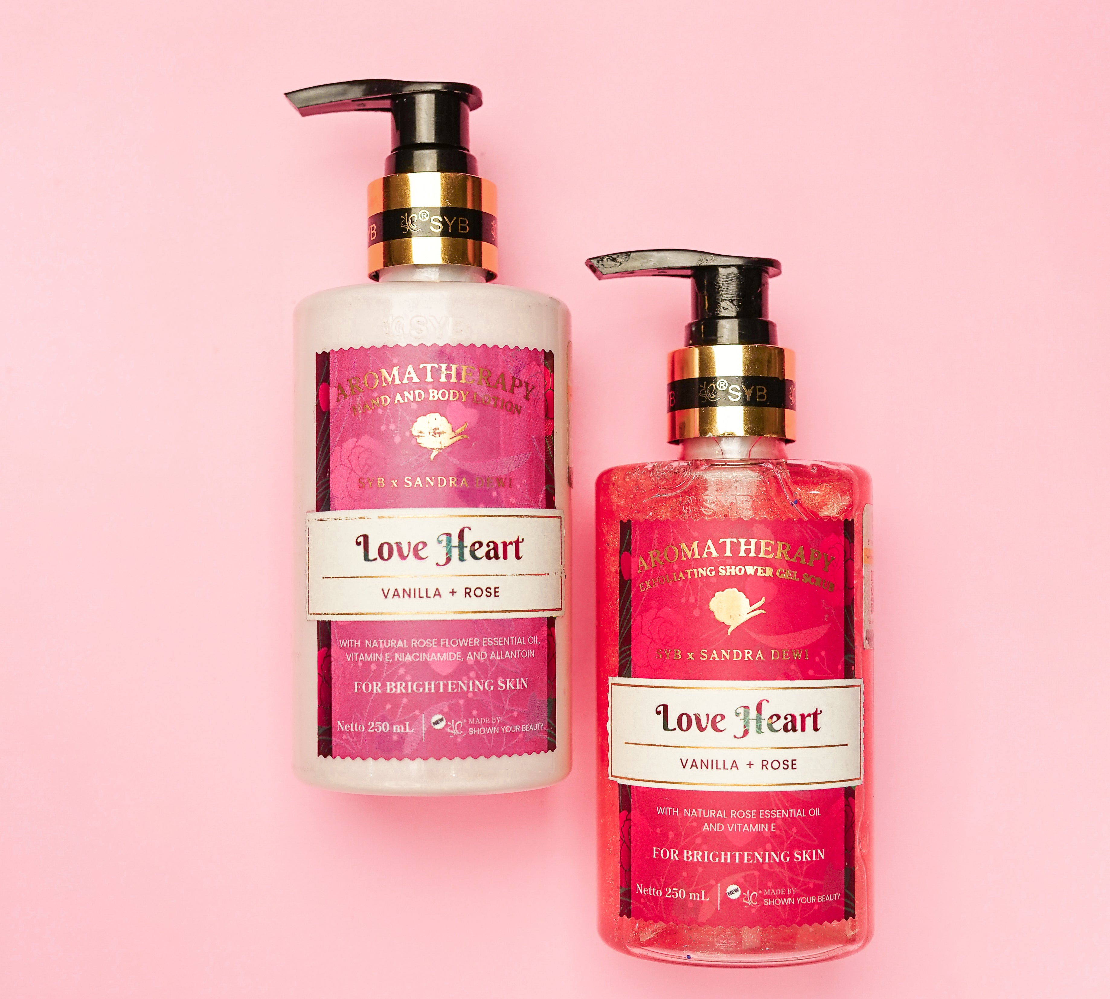 PAKET BUNDLE SYB AROMATHERAPY LOVE HEART (1x LOTION & 1x SHOWER GEL) - SYBofficial